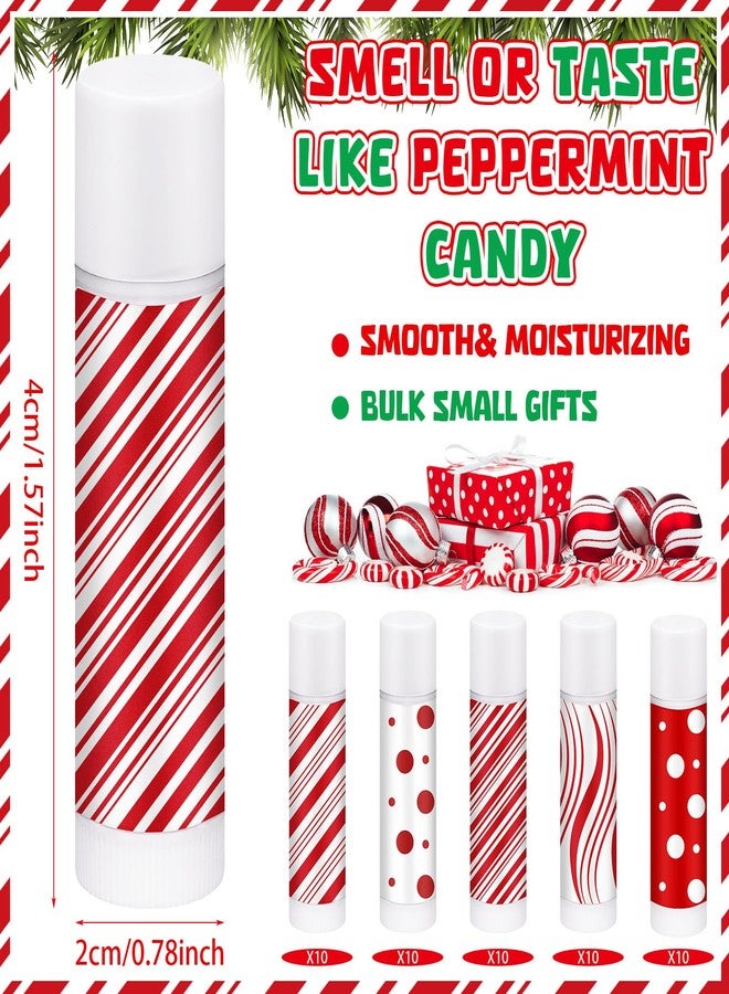 Siifert 50 Pcs Christmas Candy Flavor Lip Balms Peppermint Candy Party Favors Christmas Stocking Stuffers for Women Xmas Party Thank You Gifts Bulk Items for Employee Staff Coworkers Teacher Holiday - Image 4