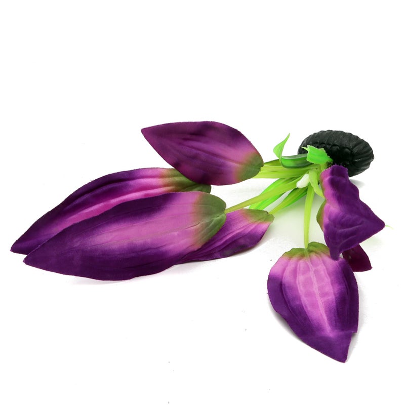 DVHEY Silk Aquarium Plants for Betta Fish Tank, 2 Pcs 8 Inch Small Silk Aquarium Plant Aquatic Water Grass Decoration, Purple - Image 3