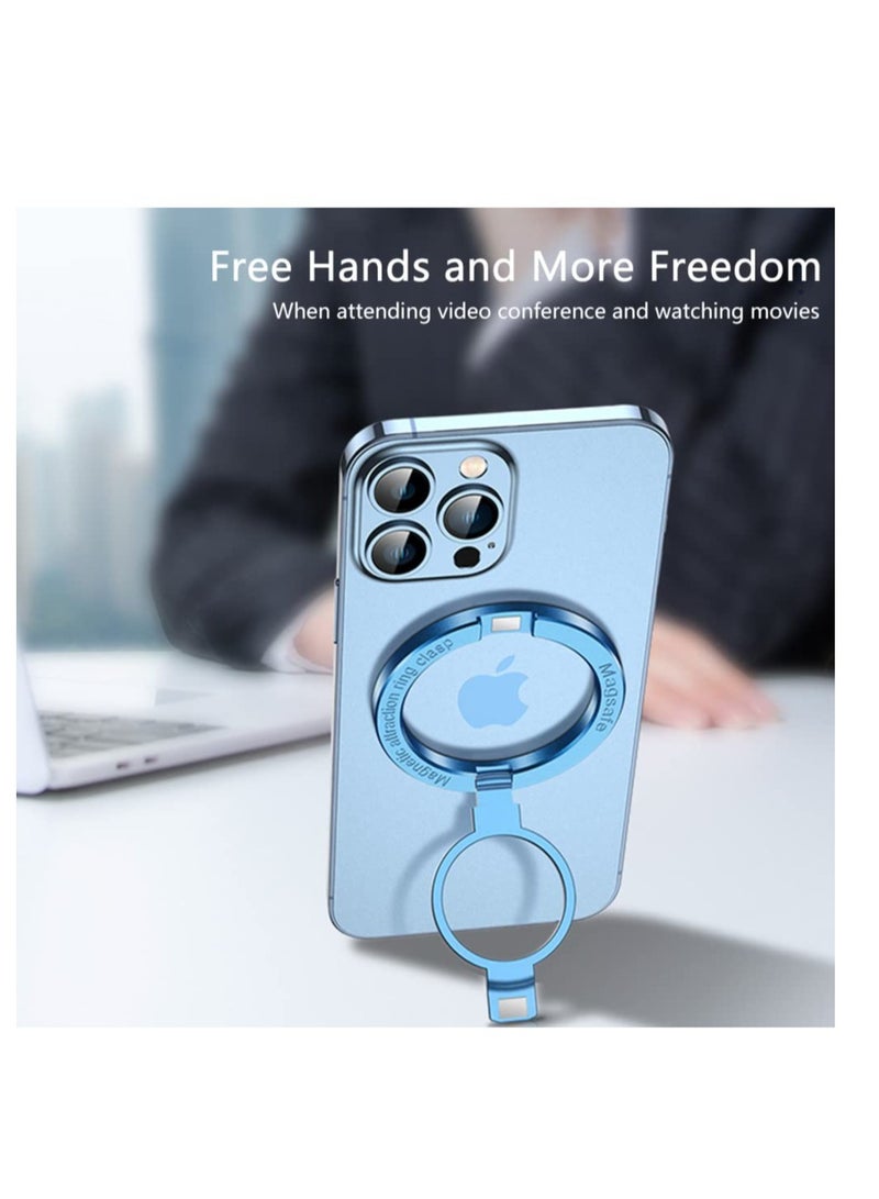 Magnetic Phone Ring Holder Adjustable Zinc Alloy Compatible with Magsafe iPhone 14 13 12 Series and Magnetic Cases Black - Image 4