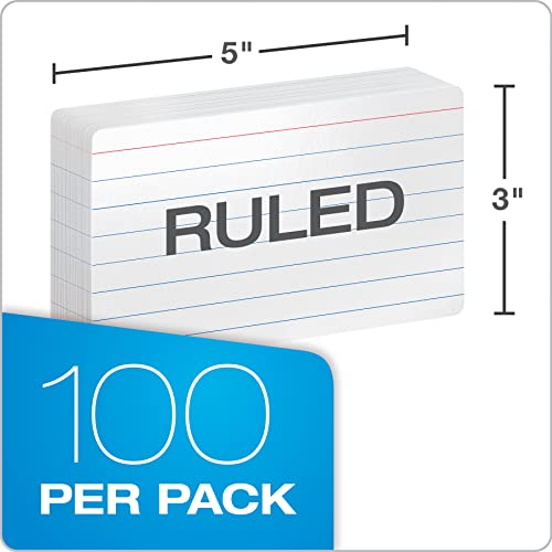 Oxford Dry Erase Index Cards, 3x5 Ruled, Reusable Flash Cards, Double Sided Dry & Wet Erase Cards for Gaming, Study or Vocabulary, 100-Pack (63512) - Image 3