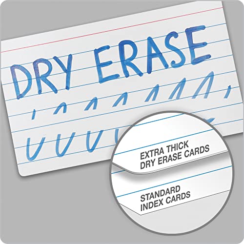 Oxford Dry Erase Index Cards, 3x5 Ruled, Reusable Flash Cards, Double Sided Dry & Wet Erase Cards for Gaming, Study or Vocabulary, 100-Pack (63512) - Image 2