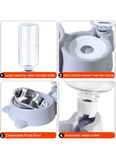SKY-TOUCH Pet Cat And Dog Food Dish Bowl With Auto Gravity Water Dispenser Set 1Pc  - Image 3