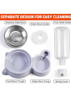 SKY-TOUCH Pet Cat And Dog Food Dish Bowl With Auto Gravity Water Dispenser Set 1Pc  - Image 2