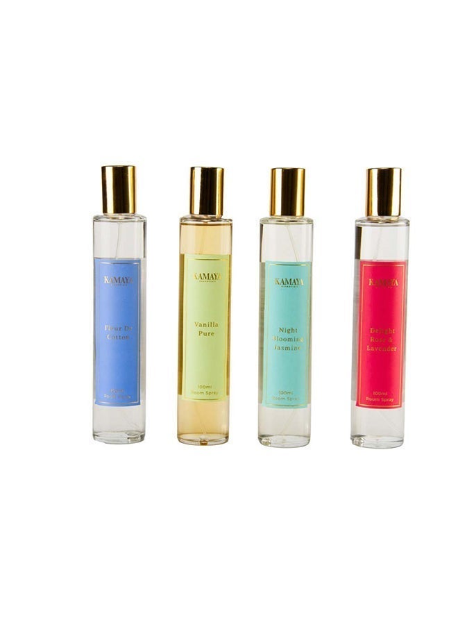 KAMAYA KAMYA IRIS Collection Night Blooming Jasmine Room Spray 100ml | Long lasting jasmine fragrance in clear bottle with gold lid - Image 3