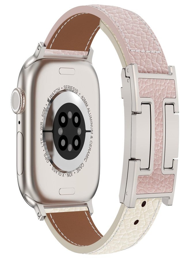 CHANCHY Leather Magnetic Watch Band Compatible with Apple Watch Bands 40mm 38mm 41mm 42mm 44mm 45mm 46mm, Top Grain Leather Dressy Band for Women Men iWatch Ultra SE Series 10/9/8/7/6/5/4/3/2/1 - Image 1