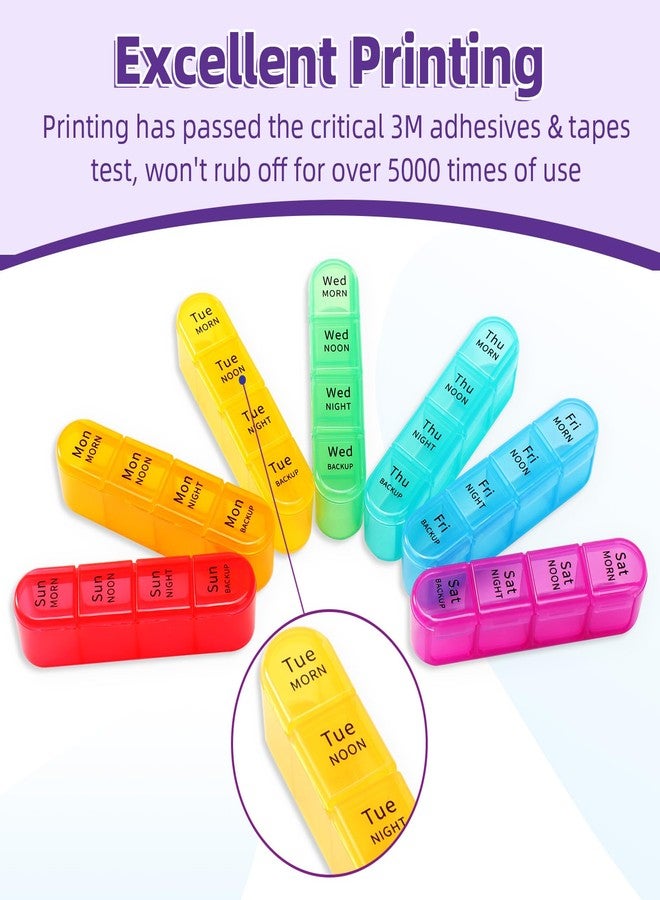 Daviky Pill Organizer 4 Times a Day Purple - Image 4