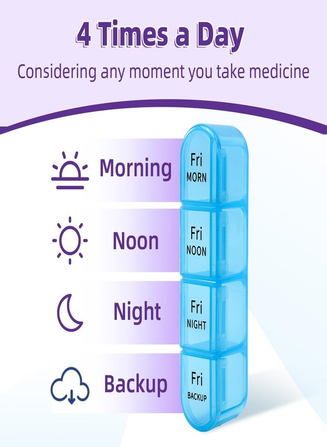 Daviky Pill Organizer 4 Times a Day Purple - Image 3