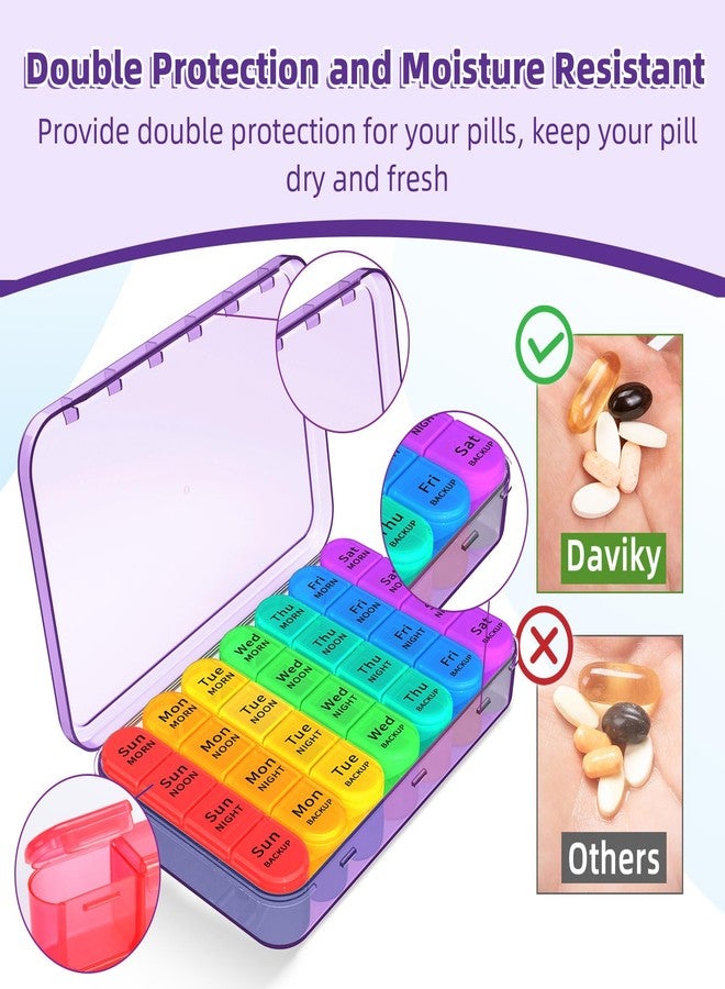 Daviky Pill Organizer 4 Times a Day Purple - Image 5
