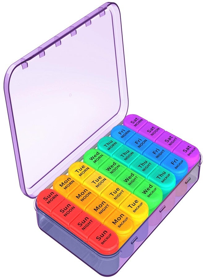 Daviky Pill Organizer 4 Times a Day Purple - Image 1