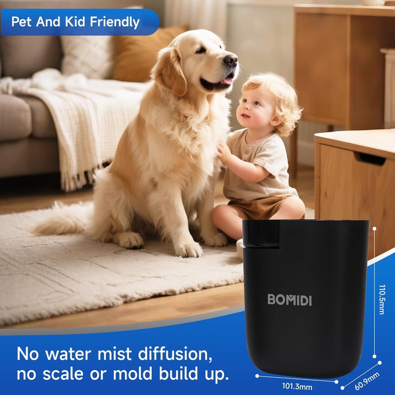 BOMIDI Smart Waterless Aroma Diffuser - Bluetooth Essential Oil Diffuser for Home & Office, Mist-Free Safe for Kids/Pets, 90m³ Coverage, 3 Intensity Modes - Black - Image 2