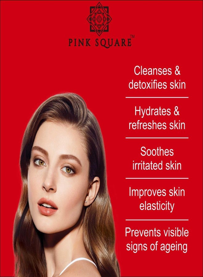 Pink Square تونر الوجه الوردي المربع برائحة الورد، منعش للبشرة | تونر لترطيب البشرة | خالٍ من الكحول، بخاخ وتونر لشد المسام المفتوحة، عبوة واحدة سعة 100 مل - Image 3