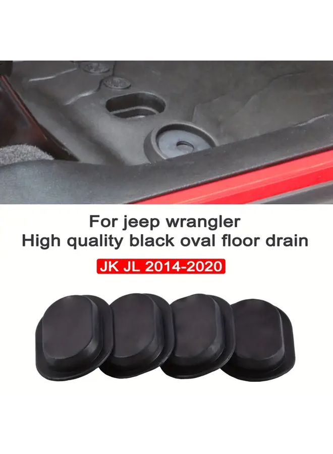 Black Rubber Oval Floor Pan Drain Plug Set For 2014 2020 Jeep Wrangler JK JL - Image 1