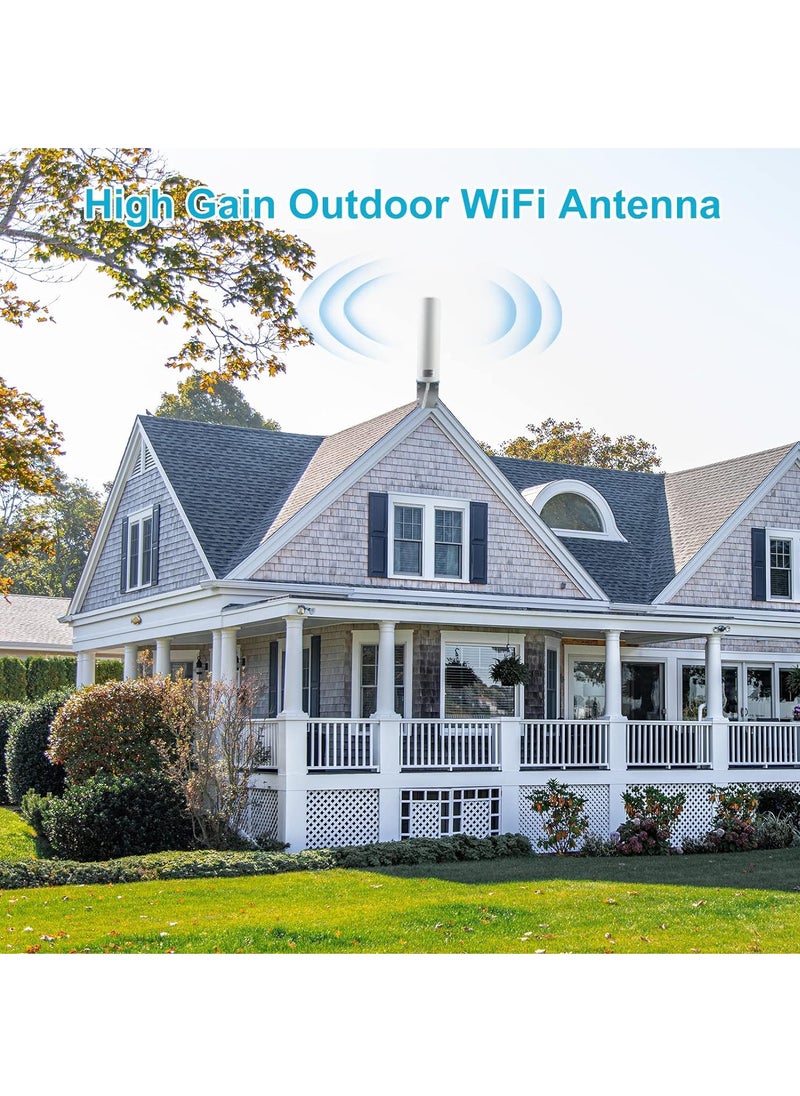 Arabest 10-12dBi 4G LTE Outdoor Antenna, 698-2700MHz Dual SMA Male Connector with 5M RG174 Cable High Gain 4G WiFi Antenna Outdoor 3G 4G LTE Omni-directional Mount Antenna Router Hotspot Wireless  - Image 2