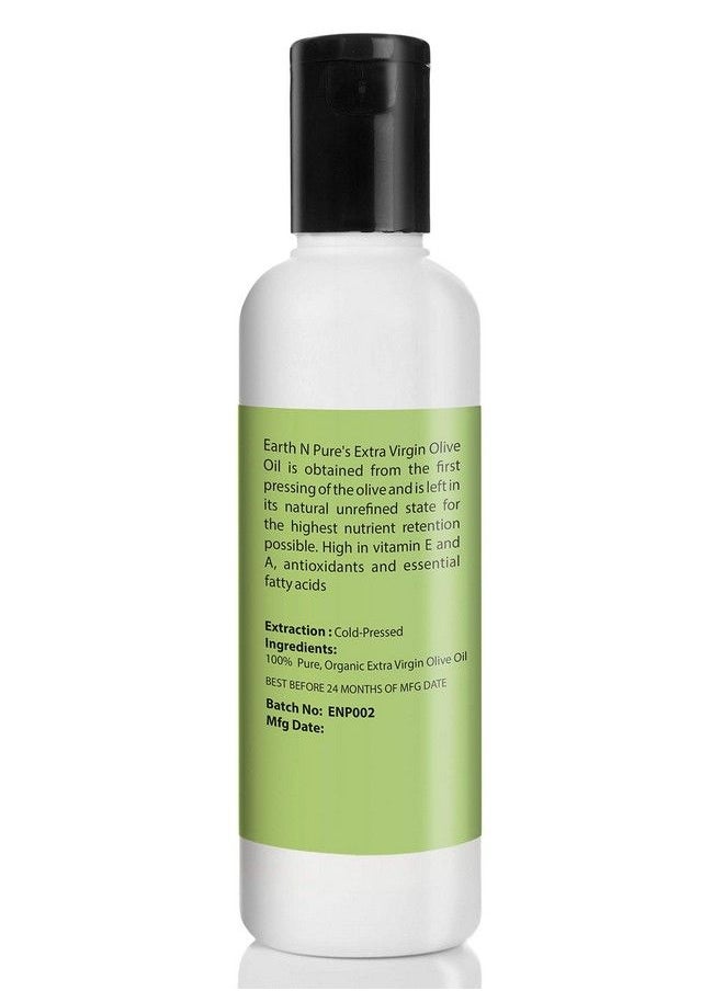 Earth N Pure - Extra Virgin Olive Oil (Jaitun Oil)|(200 Ml)| 100% Pure Natural Unrefined Coldpressed|Therapeutic Grade Carrier Oil Perfect For Dressing Garnishing Cooking Baking Hair Skin Moisturizing - Image 1