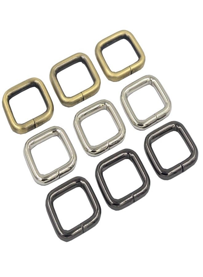 DGOL 15 pcs 3/4 inch Strong Metal Belt Die Cast Square Ring Buckles Webbing Strap Loops Clasp Hook Rectangle Buckle In 3 Coloruckle In 3 Color - Image 1
