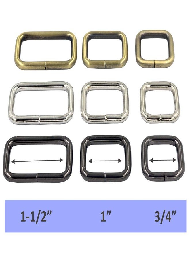 DGOL 15 pcs 3/4 inch Strong Metal Belt Die Cast Square Ring Buckles Webbing Strap Loops Clasp Hook Rectangle Buckle In 3 Coloruckle In 3 Color - Image 5
