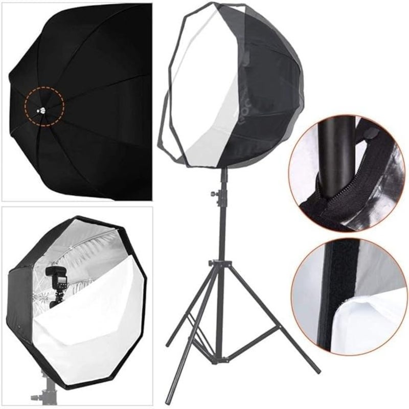 GodoxSB-UBW80، 80 سم Octa Softbox لـ Speedlite - أسود متجدد - Image 3