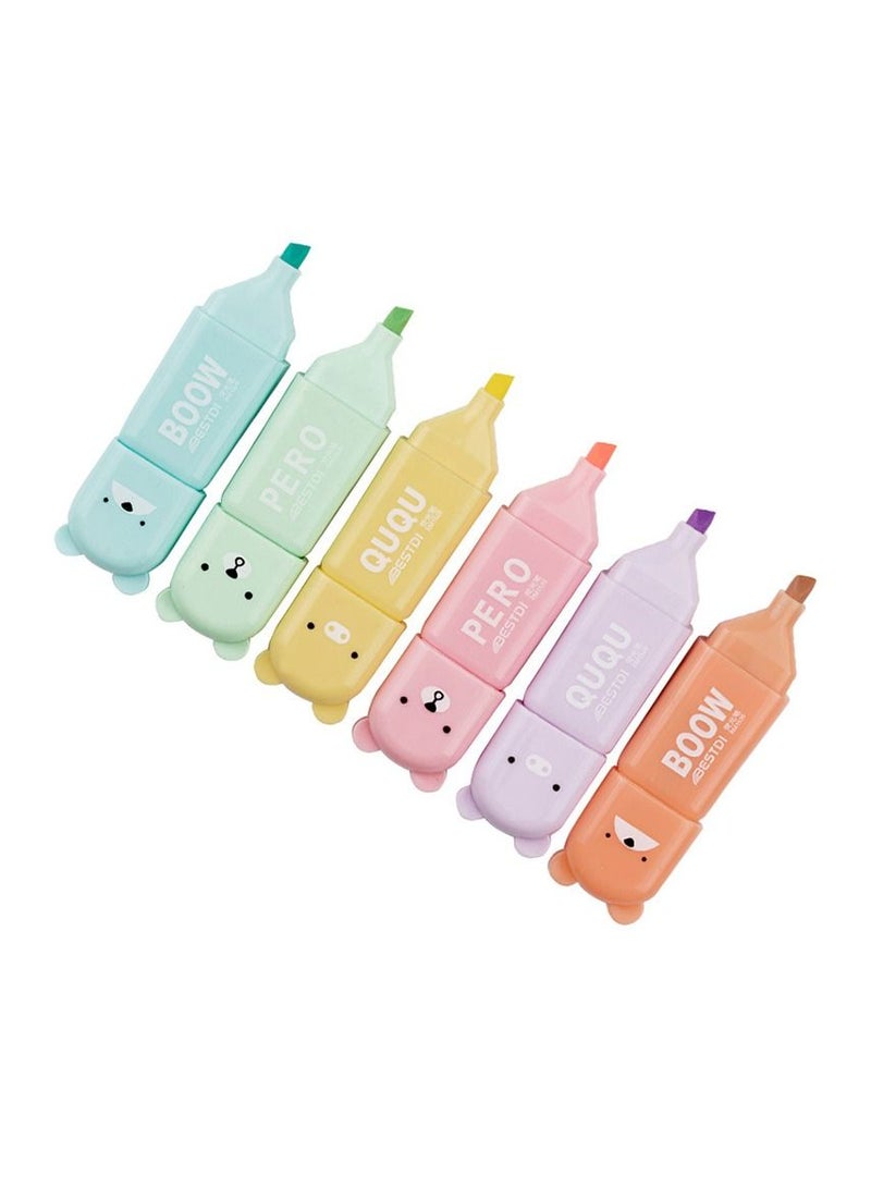 BESTDI 6-Piece Creative Cartoon Cute Highlighter Suit Multicolor - Image 2