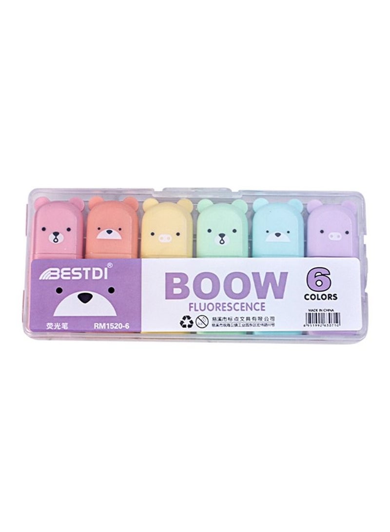 BESTDI 6-Piece Creative Cartoon Cute Highlighter Suit Multicolor - Image 1