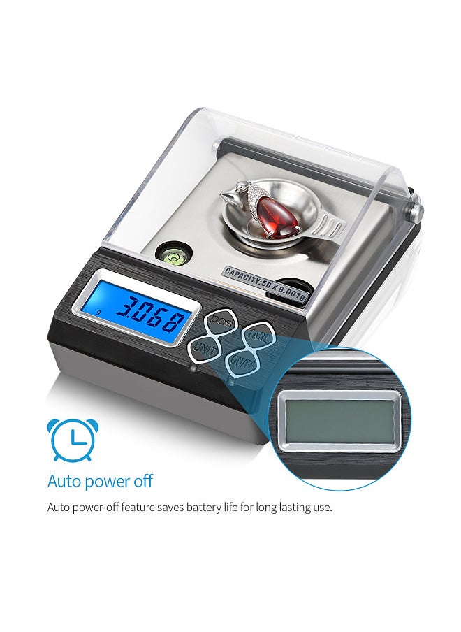 Generic - High Precision Professional Digital Milligram Scale 50g/0.001g Mini Electronic Balance Powder Scale Gold Jewelry Carat Scale Digital Weight with Calibration Weight Tweezer and Weighing Pan - Image 1