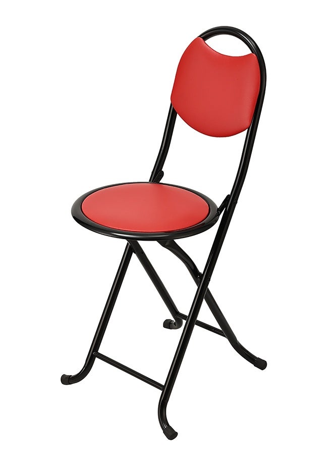 لوازم كرسي قابل للطي - أحمر - مقعد مبطن مع مسند ظهر ومقبض حمل - كرسي خفيف الوزن مناسب للدراسة، الصلاة، تناول الطعام، والمساحات الصغيرة - مثالي للاستخدام في المنزل، المكتب، المدرسة، والشقق - Image 1