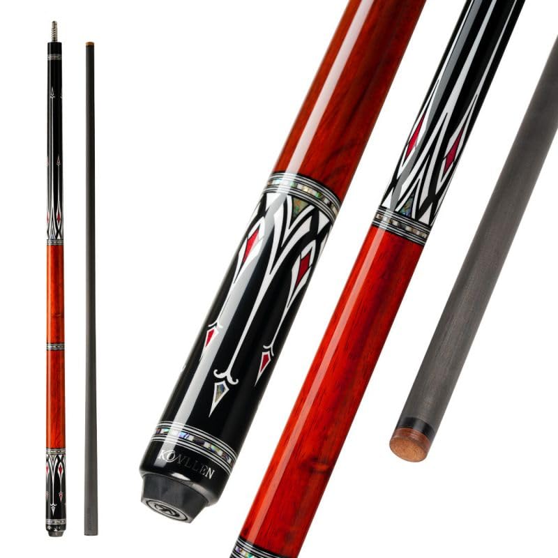 KONLLEN Carbon Fiber Pool Cue Stick Low Deflection HandMade Inlay Billiard Cue UltraSmooth Professional Feeling Billiard Pool Cue Sticks for Adults
