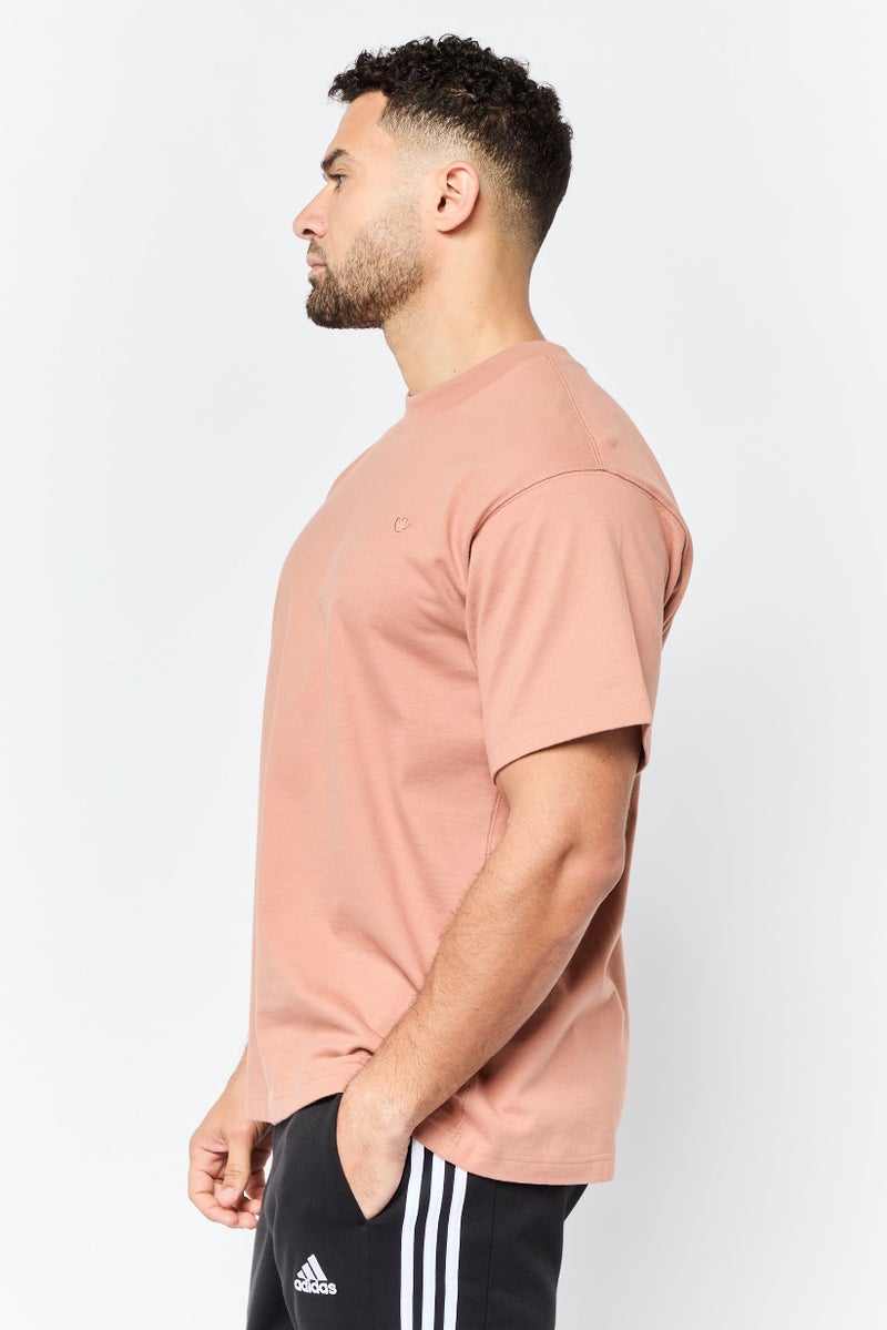 adidas Originals Men Sportswear Fit Short Sleeves Outdoor T-Shirt, Brown - Image 3
