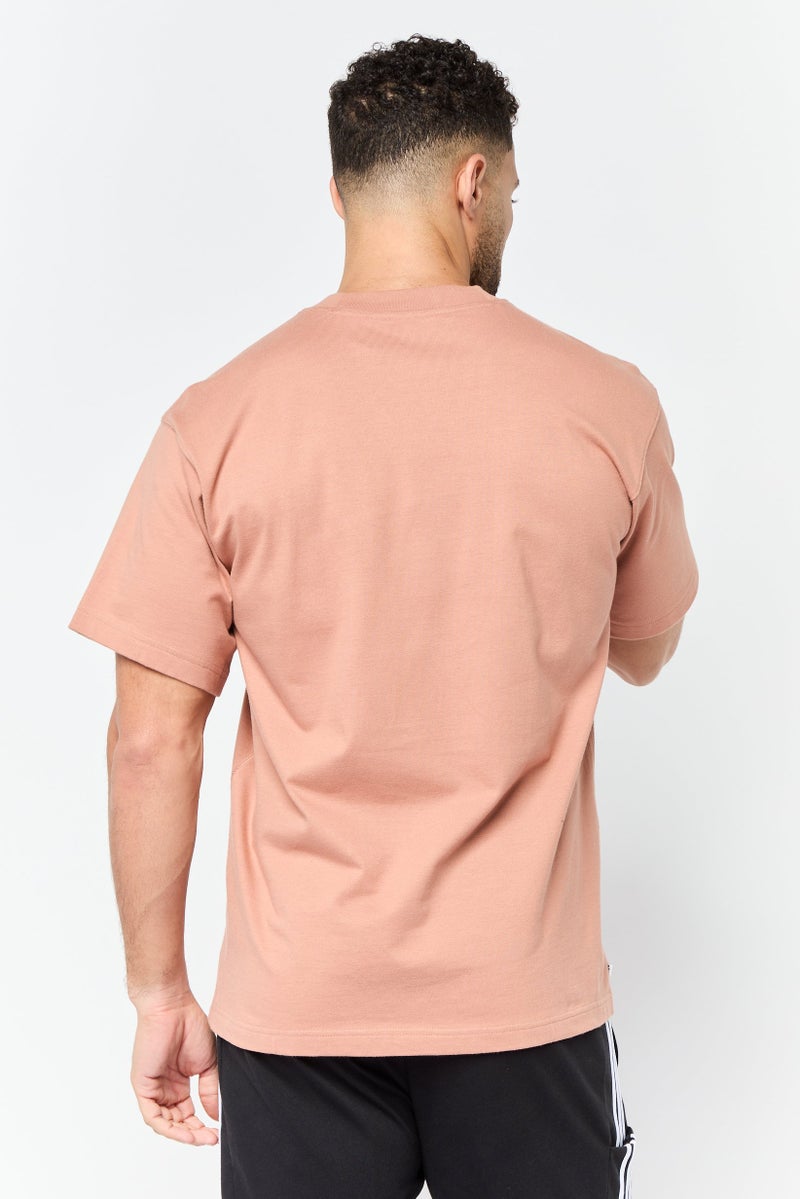 adidas Originals Men Sportswear Fit Short Sleeves Outdoor T-Shirt, Brown - Image 4