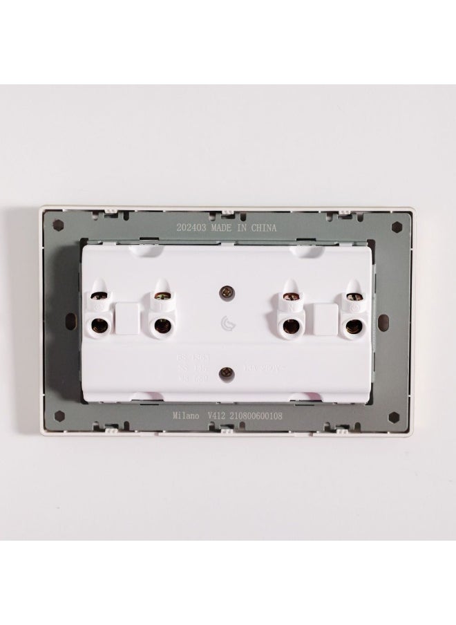 DANUBE HOME - Milano 13A Dual Socket With Neon For Modern Home Electrical Switches Sockets Outlets For Home Appliances Computers Aura Gld - Image 1