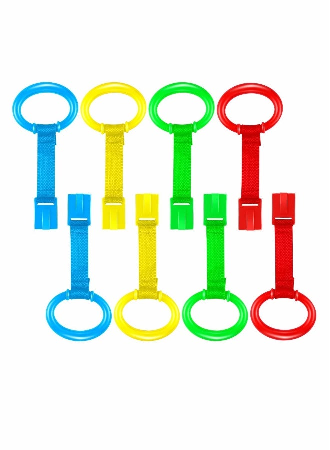 Baby Crib Pull Ring Baby Walking Exercises Assistant Rings Bed Stand Up Ring Hanging Ring Crib Pull Rings for Playpen Play Gym Cot Ring for Baby Toddler 8 Pieces  - Image 1