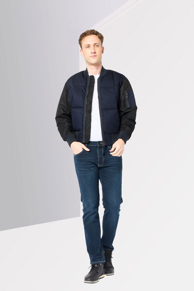 LACOSTE Men Embroidered Logo Bomber Jacket, Navy - Image 4