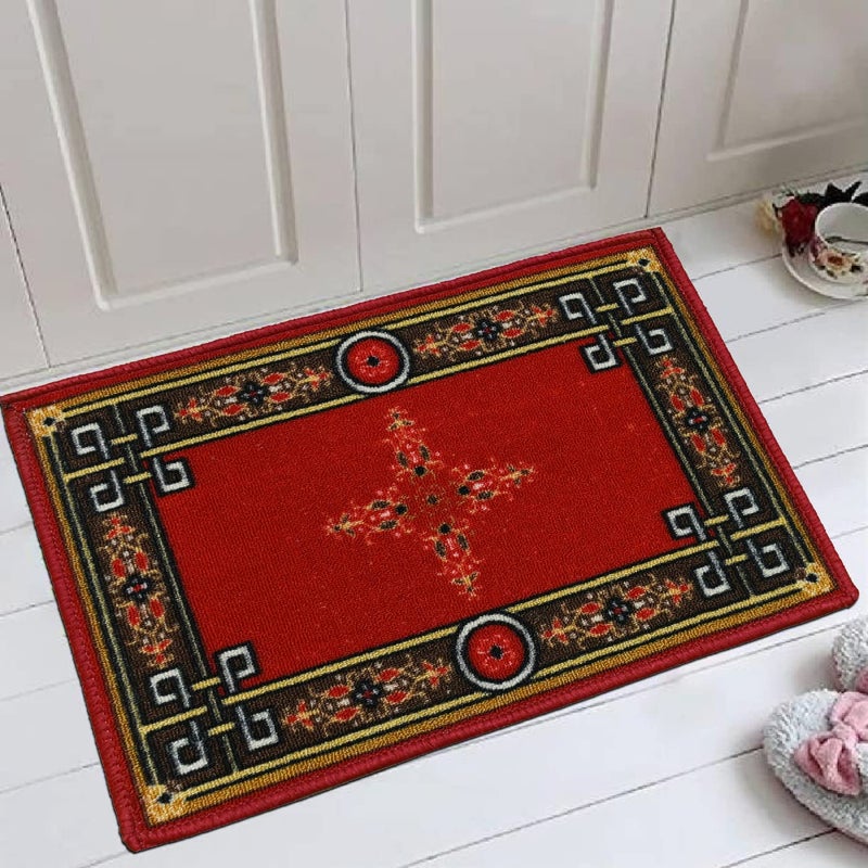 ENYRA ENYRA Indoor Door Rug Entryway Door mat Loop Pile Nylon Printing Mat Size 37x57 Cm NonSlip Floor Mats Door Rug for Entryway Bedroom Set of 2 Piece Maroon Design  - Image 2