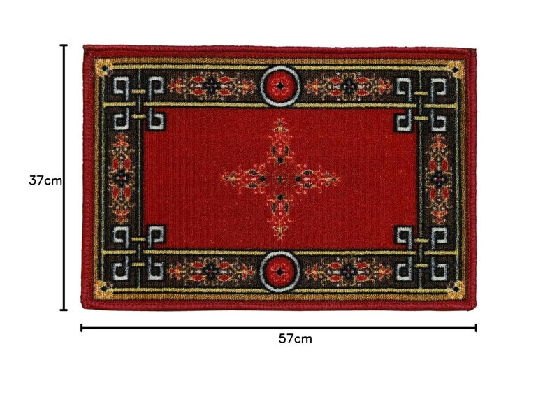 ENYRA ENYRA Indoor Door Rug Entryway Door mat Loop Pile Nylon Printing Mat Size 37x57 Cm NonSlip Floor Mats Door Rug for Entryway Bedroom Set of 2 Piece Maroon Design  - Image 3