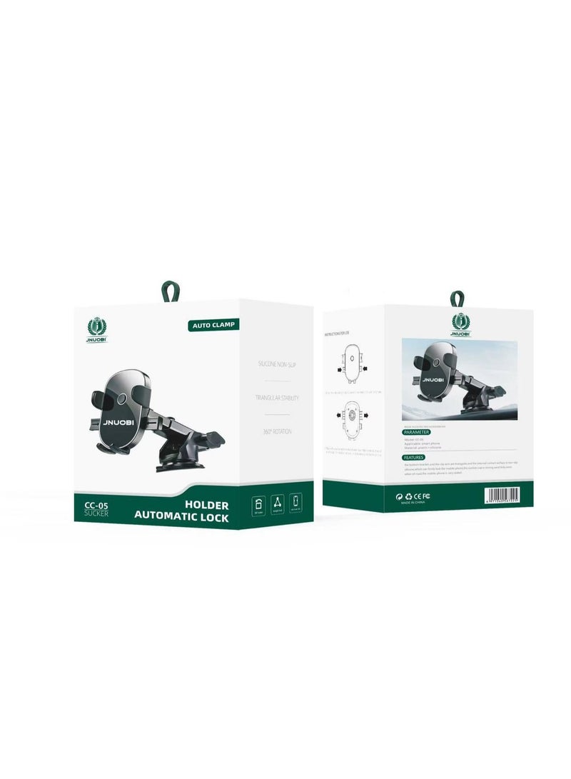 JNUOBI CC 05 Automatic Lock Car Phone Holder with Strong Suction & 360° Rotation - Image 3