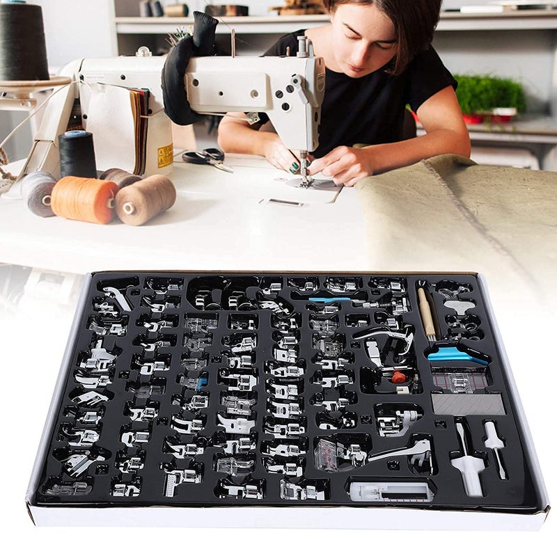 SYGA 82Pcs Presser Feet Set for Sewing Machine Household Accessories Domestic Low Shank Sewing Machine Spare Parts Multifunctional Sewing Foot Presser Kit For Rajesh, Usha, Brother, Singer - Set of 82 - Image 3