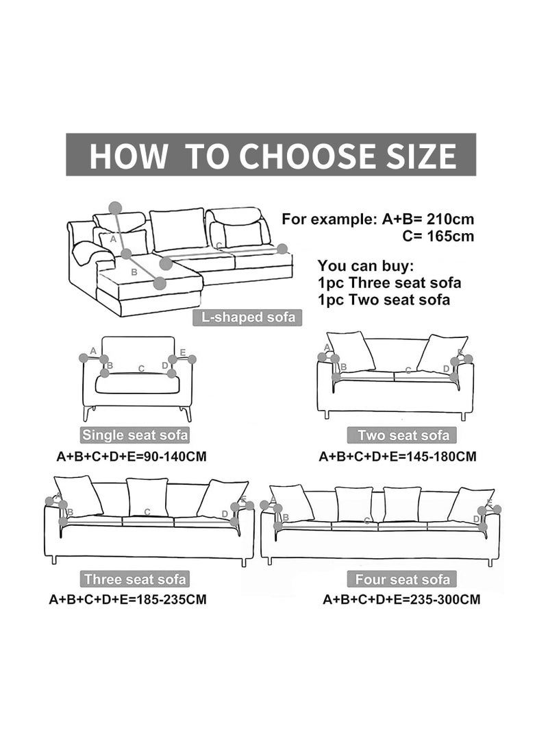 INFOSUN Stretch Sofa Slipcover, Elastic Fabric Fashion Printed Waterproof Armchair Loveseat Couch Living Room Sofa Covers Pet Protector Mat Cushion Cover with 1 Pillowcase（Pattern 1, 3 Seater） - Image 4