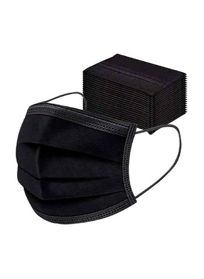 Max Care 3-Ply Black 50pcs Medical Face Mask Ear loop  - Image 1