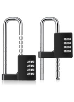 Combination Padlock, 4-Digits Adjustable Long Shackle Lock for School, Gym, Toolbox, Closet, Wardrobe, Gate, Bicycle, Cabinet, Door Handles (2 Pack, Black) - pzsku/Z03356E046B77375CC2D1Z/45/_/1735028851/a261b40f-b2f4-4321-ad94-6f6b78662537