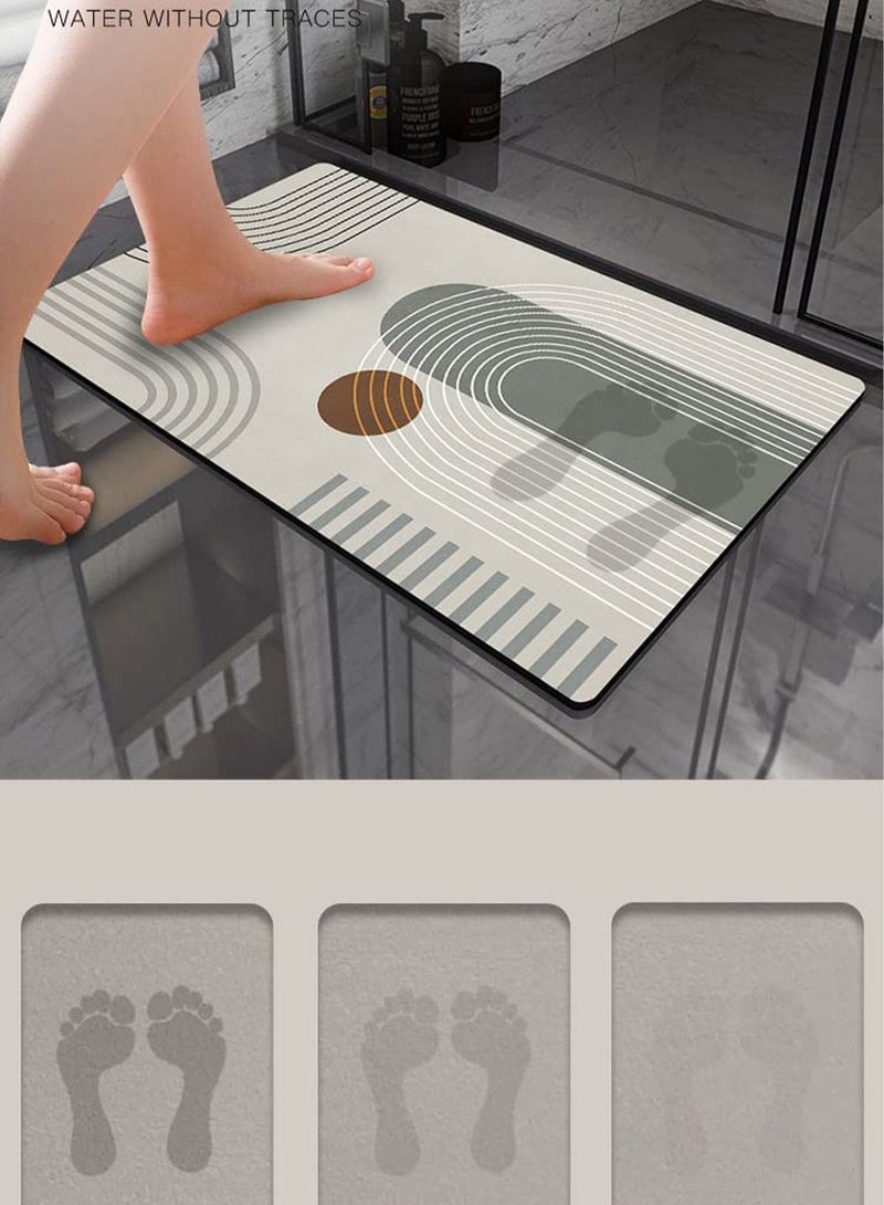 LIMOS Non-Slip Bathroom Bath Mat Rug Diatomaceous Earth Quick Dry Water Absorbent Bath Mats Rubber Backed Around The Toilet Rug Bathroom Carpets (Style C) - Image 5
