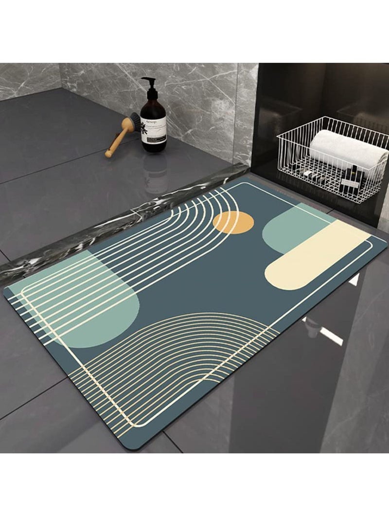 LIMOS Non-Slip Bathroom Bath Mat Rug Diatomaceous Earth Quick Dry Water Absorbent Bath Mats Rubber Backed Around The Toilet Rug Bathroom Carpets (Style C) - Image 1