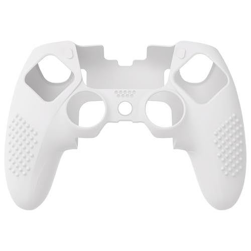 PlayVital 3D Studded Edition Anti-Slip Silicone Cover Case for ps5 Edge Controller, Soft Rubber Protector Skin for ps5 Edge Wireless Controller with 6 Thumb Grip Caps - White - Image 2