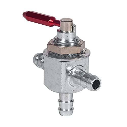 Mikatesi Two-Way Fuel Cut-Off Valves Kit Replaces For Scag 2-Way 1/4" Barbs Steel Fuel Oil Gas Petcock in Line Valve 482212 E633347 1-633347 Husqvarana 539102679 - Image 2
