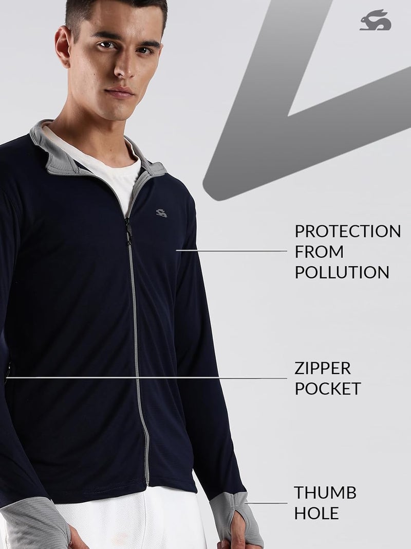 ADRO Men's Sunscreen Jacket with UV Protection - Lightweight and Breathable Running and Biker Jacket - Image 3