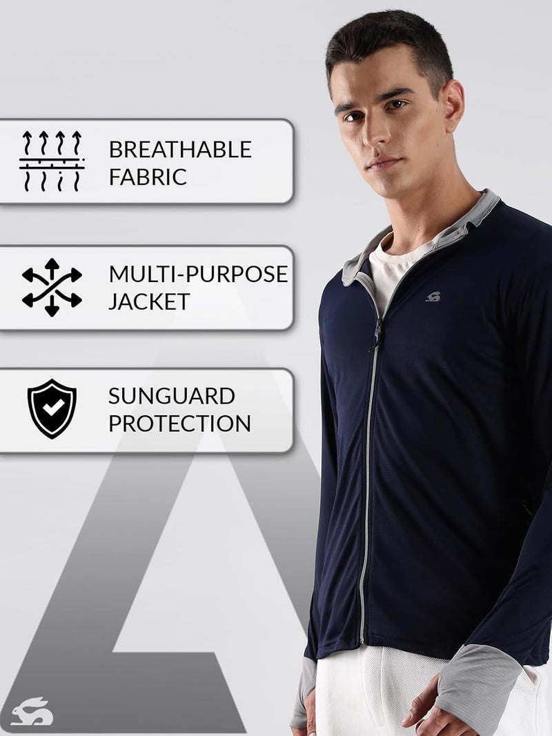 ADRO Men's Sunscreen Jacket with UV Protection - Lightweight and Breathable Running and Biker Jacket - Image 2