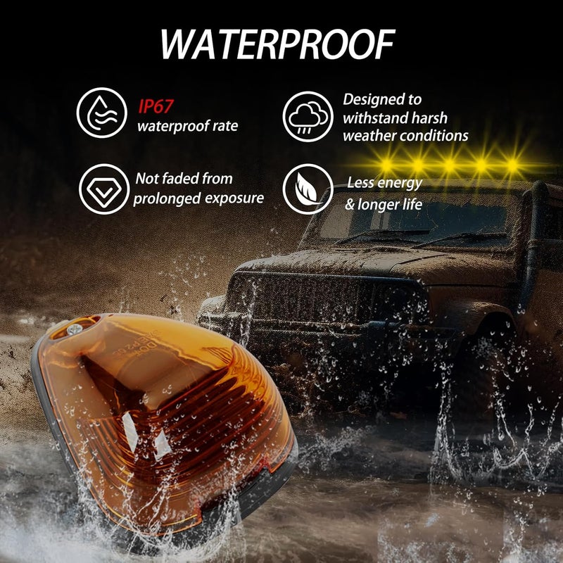 FSBCGT 5PCS Amber Cab Roof Marker Lights - Image 3