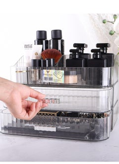 Phoenix Acrylic Makeup Organizer With Stackable Drawers, Bathroom Vanity Organizers And Storage, Ideal For Desk And Dresser Countertops, Great For Cosmetics, Skincare, Lipsticks(Organizer+2Drawers)  - Image 3