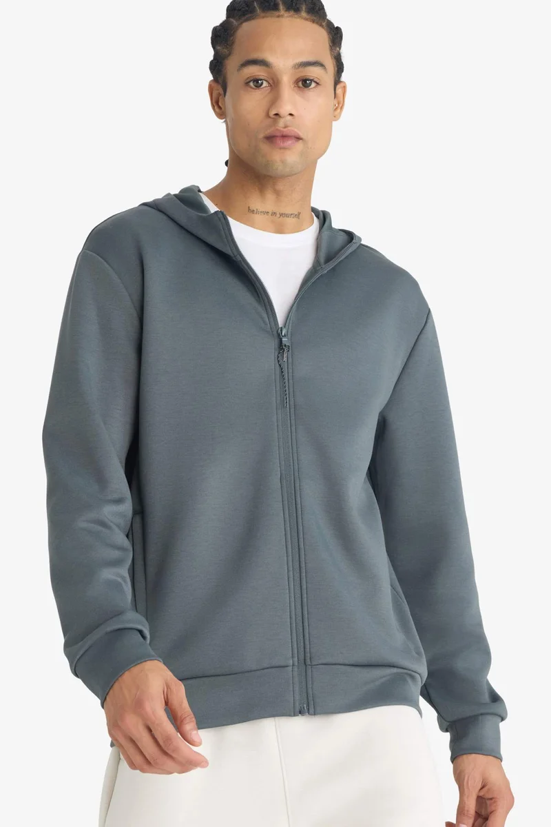 ديفاكتو Standard Fit Zip Up Hoodie