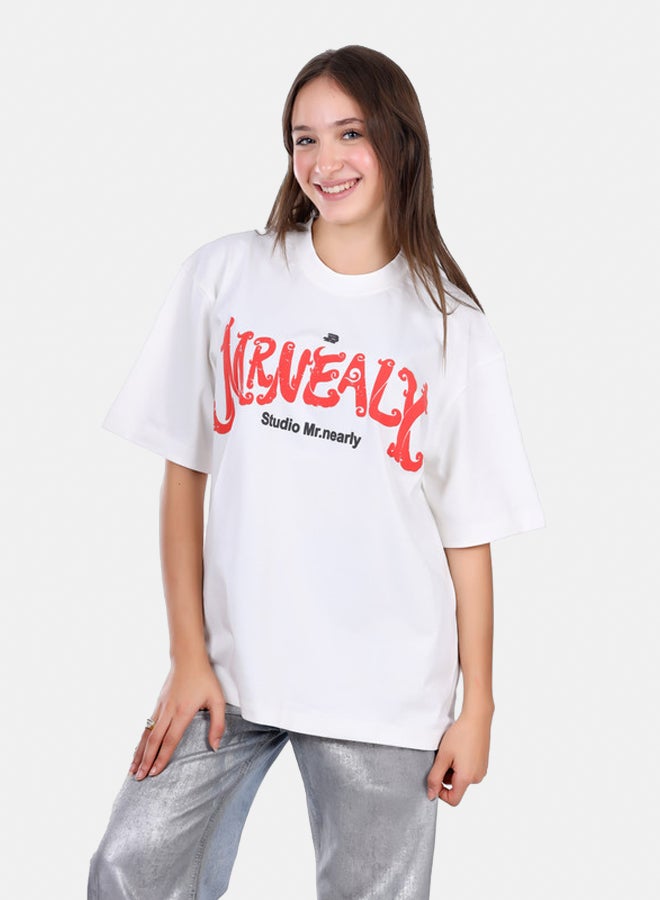 WHITE RABBIT Slip On Oversized Cotton T-Shirt  - Image 1