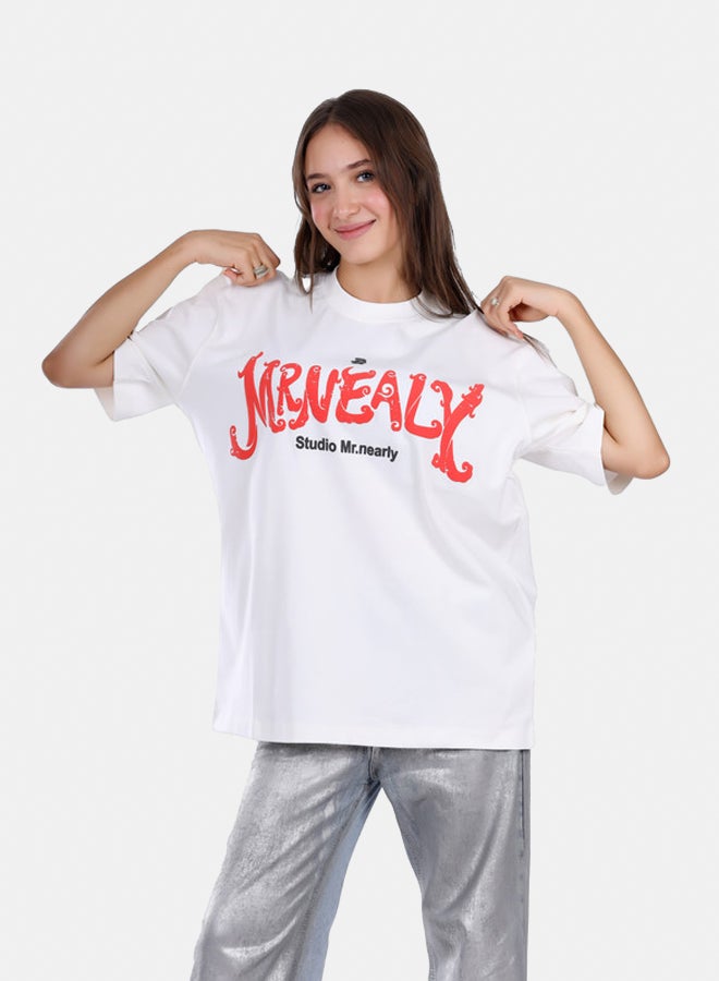 WHITE RABBIT Slip On Oversized Cotton T-Shirt  - Image 4
