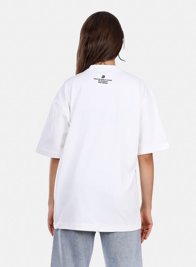 WHITE RABBIT Slip On Oversized Cotton T-Shirt  - Image 3